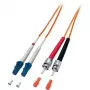Equip LC/ST 50/125μm 10m šviesolaidinis kabelis OM2, oranžinis
