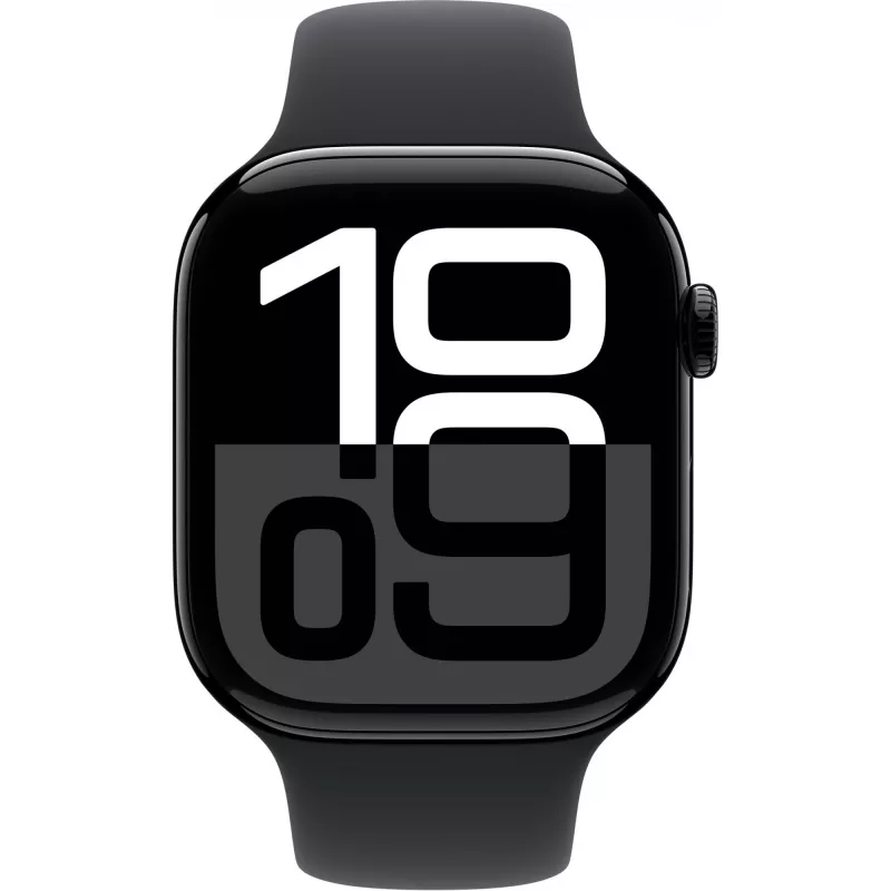 Apple Watch S10 Diamond Black Aliumininis Juodas Sportinis Dirželis S/M GPS + Mobilus Ryšys 46mm MWY33QF/A 2024