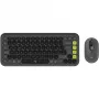 Belaidis klaviatūros ir pelės rinkinys Logitech POP ICON COMBO Swiss, Grafit/Green, Bluetooth, 920-013275