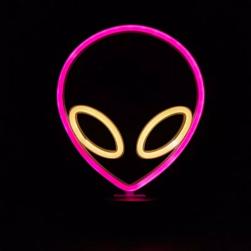 Stalinė lempa MANTA SNL86PK Style Neon Lights UFO Pink – dekoratyvinė neoninė rožinė lempa