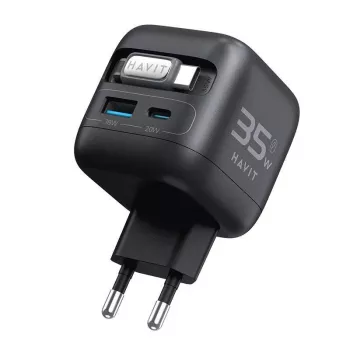 Keliautojas GaN įkroviklis Havit UC250 A-EU 35W 20V 1xUSB-C 0.7m juodas