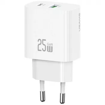 Įkroviklis USAMS CC315 25W, 1× USB-C + 1× USB-A, greitasis įkrovimas
