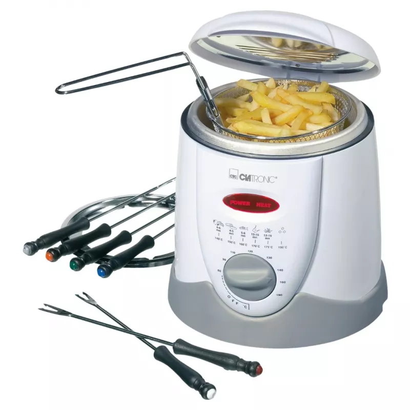Clatronic FFR 2916 Vientisas 1 L Laisvai pastatomas 900 W Gruzdintuvė Pilka, Balta