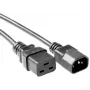 Microconnect PE0191410 maitinimo ilginimo laidas, 1 m, juodas, C19 – C14 jungtys