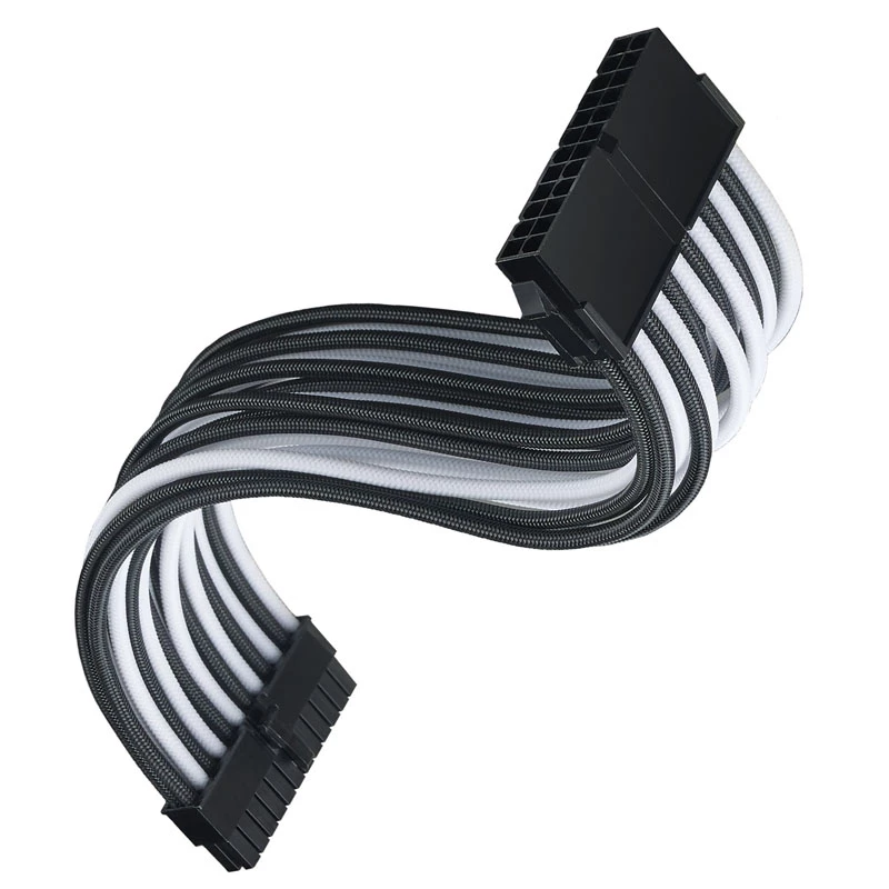 ATX ilginimo kabelis SILVERSTONE SST-PP07E-MBBW 30 cm juodas/baltas