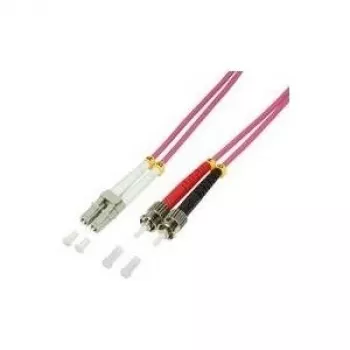 LogiLink šviesolaidinis jungiamasis laidas LC (MM) – ST (MM) 1 m OM4 50/125 μm dupleksas halogenų neturintis alyvinis
