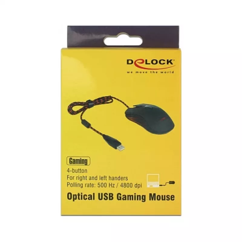 Gaming pelė DeLOCK 12531 Ambidekstrinė USB Type-A Optinė 4800 DPI