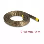 DeLOCK Braided Sleeve Basalt Fibers 2m x 10mm Brown – apsauginė pintinė mova iš bazalto pluošto, 2 m, 10 mm, ruda