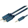MP3 adapterio laidas (3,5 mm garso lizdas / 2x RCA kištukas) - 3,0 m