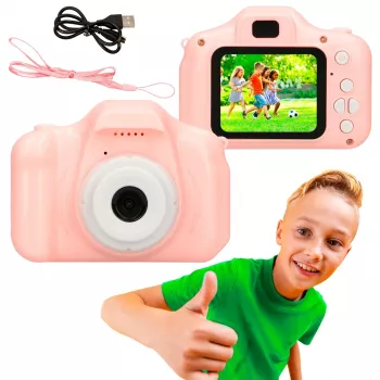Vaikiška skaitmeninė fotokamera Extralink H20 Pink 1080P 30fps 2.0 colių ekranas