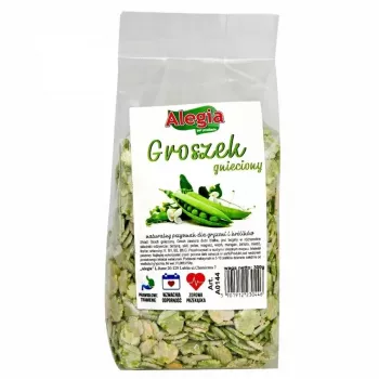 Alegia smulkinti žirneliai 130 g – maisto skanėstas graužikams ir triušiams, be glitimo ir cukraus