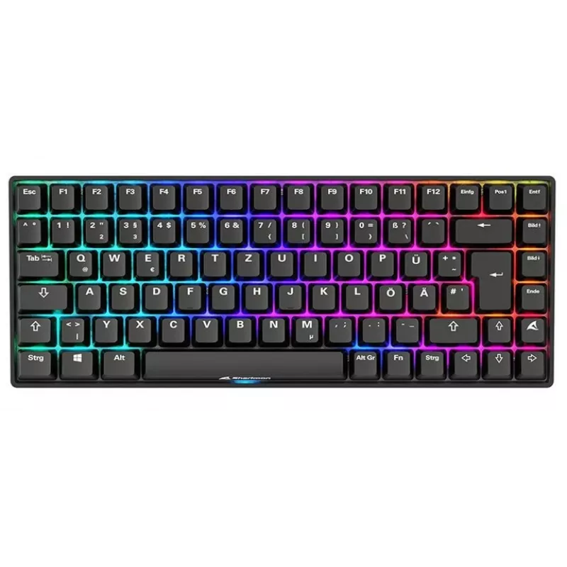 Mechaninė žaidimų klaviatūra Sharkoon Skiller SGK50S3 PBT Black Yellow RGB
