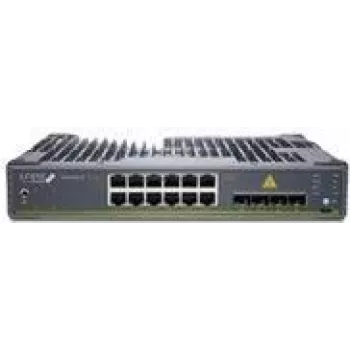 Jungiklis Juniper EX4100-F-12P, 12 prievadų 10/100/1000BaseT PoE+, 2 prievadai 1G/2.5G/10GBaseT, 4 prievadai 10G SFP+, be ventiliatorių, PoE++ maitinamas, standartinė programinė įranga