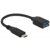 USB laidas DeLOCK USB 3.1 Gen 2 Type-C / Type-A 0,1 m juodas