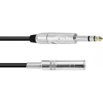 Garso ilginimo kabelis Omnitronic 6,3 mm stereo jack, 3 m, juodas