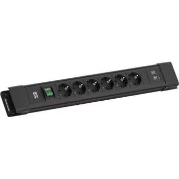 Maitinimo juosta Bachmann CONNECTUS BM005922 — 6×CEE7 kištukiniai lizdai, 1×USB-A 22W, 2,0 m laidas
