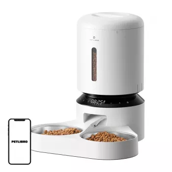 Automatinis šertuvas gyvūnams Aptel Granary su dvigubu dubeniu 5 L, baltas