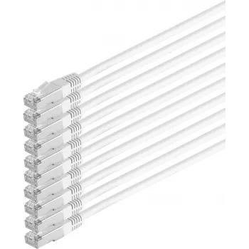 Tinklo kabelis ShiverPeaks S/CONN 75711-H0.25W-SET10, 0,25 m, Cat6, S/FTP, baltas