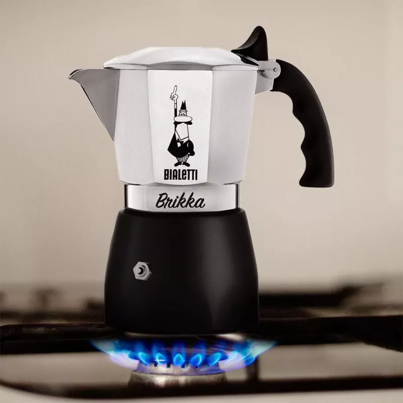 Bialetti Brikka Moka puodas 0.1 L Juodas, Nerūdijantis plienas
