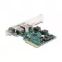 DeLOCK PCI Express x4 kortelė 2 x išoriniai USB 10 Gbps Type-A moteriški Low Profile