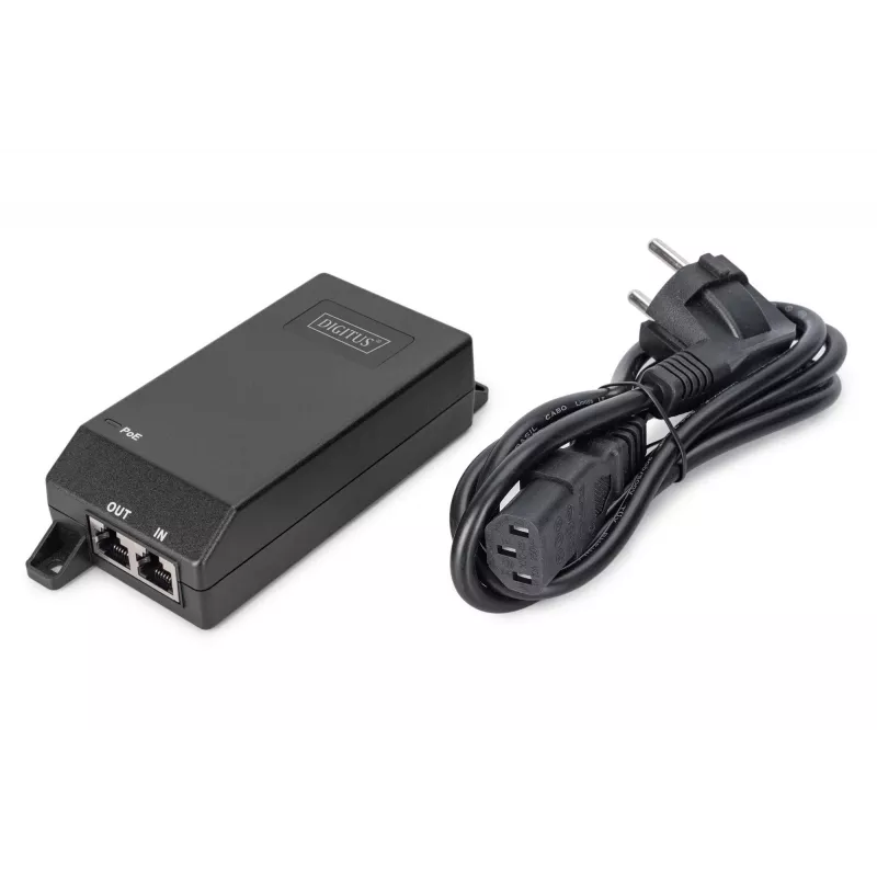 Digitus Gigabit Ethernet PoE+ injektorius 802.3at 30 W juodas