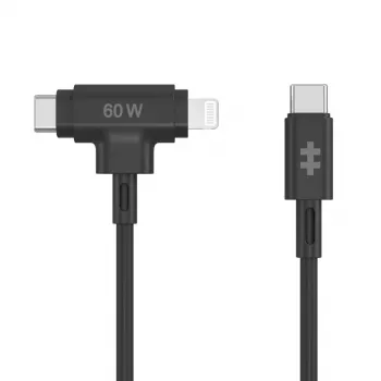 HYPER HyperJuice USB kabelis USB 2.0 1,5 m USB C / USB C / Lightning juodas