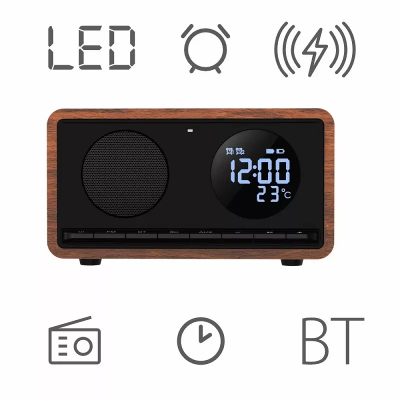 MANTA radijo laikrodis RDI912B Rimini Black su 12 colių ekranu ir 8 GB atmintimi