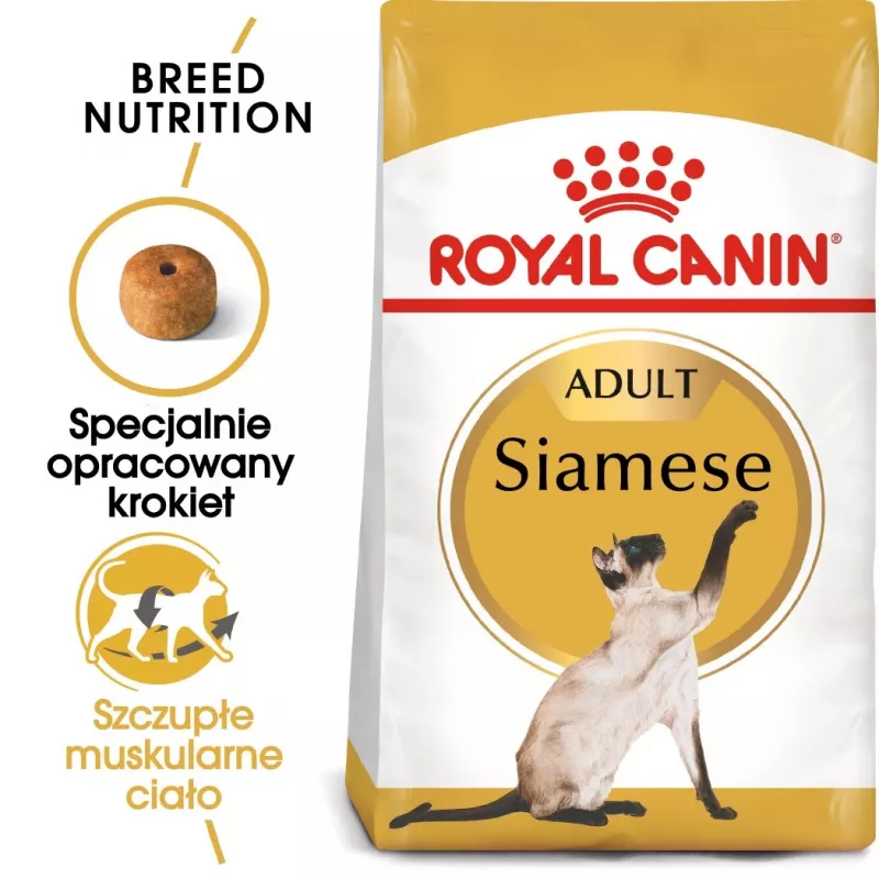 Sausas kačių ėdalas Royal Canin Siamese 2 kg – suaugusioms, paukštiena, baltymai 38%, riebalai 16%