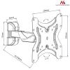 Maclean MC-741 televizoriaus tvirtinimas prie sienos 13–42 colių (33–106,7 cm) ekranams, VESA 75×75–200×200, 25 kg apkrova, atstumas nuo sienos 5,9–22,8 cm, juodos spalvos