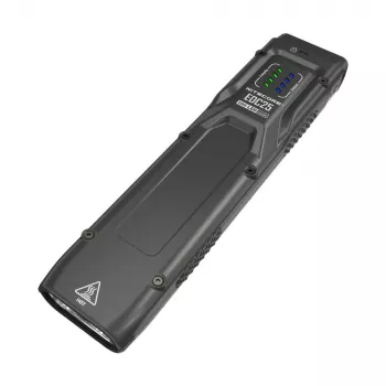 Taktinis žibintuvėlis Nitecore EDC25 — dvigubas LED, 15 lm, aliumininis korpusas, įkraunamas per USB, IP54, atsparus smūgiams, juodas