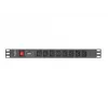 Lanberg PDU-08I-0200-C20-BK 1U 8x C13 19 inch PDU juodas