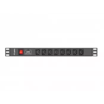 Lanberg PDU-08I-0200-C20-BK 1U 8x C13 19 inch PDU juodas