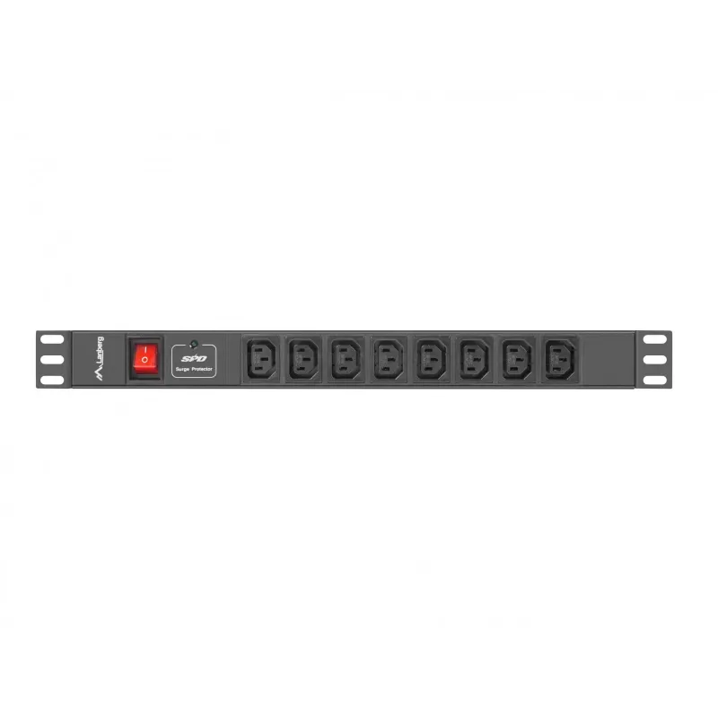 Lanberg PDU-08I-0200-C20-BK 1U 8x C13 19 inch PDU juodas