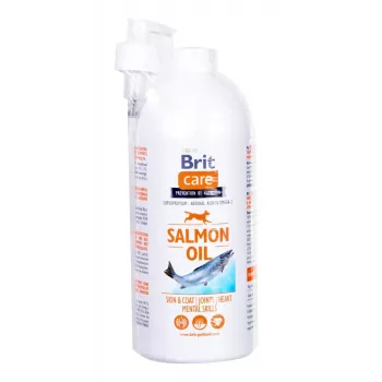 Maistinis aliejus Brit Care BRIT 1000 ml – odos ir kailio papildas šunims ir katėms, 1 L butelis