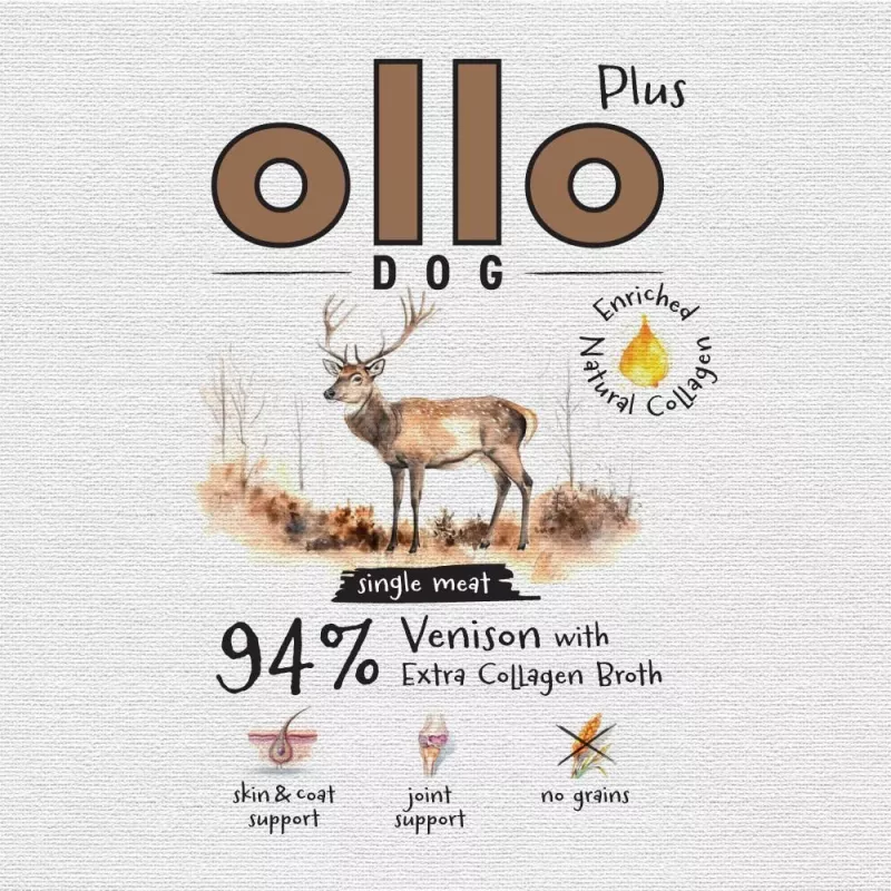 Ollo Plus Kolagen Venison 400g konservuotas šunų ėdalas