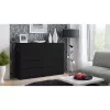 Komoda top e shop M8 140 CZERŃ – 8 stalčių, medžio drožlių plokštė, 1380×400×970 mm, juoda