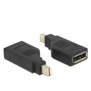 Delock adapteris Mini DisplayPort 1.2 vyriškas > DisplayPort moteriškas 4K 90° pasuktas - DisplayPort adapteris - Mini DisplayPort (vyriškas) kampuotas į DisplayPort (moterišką) kampuotą - Juodas (65626)
