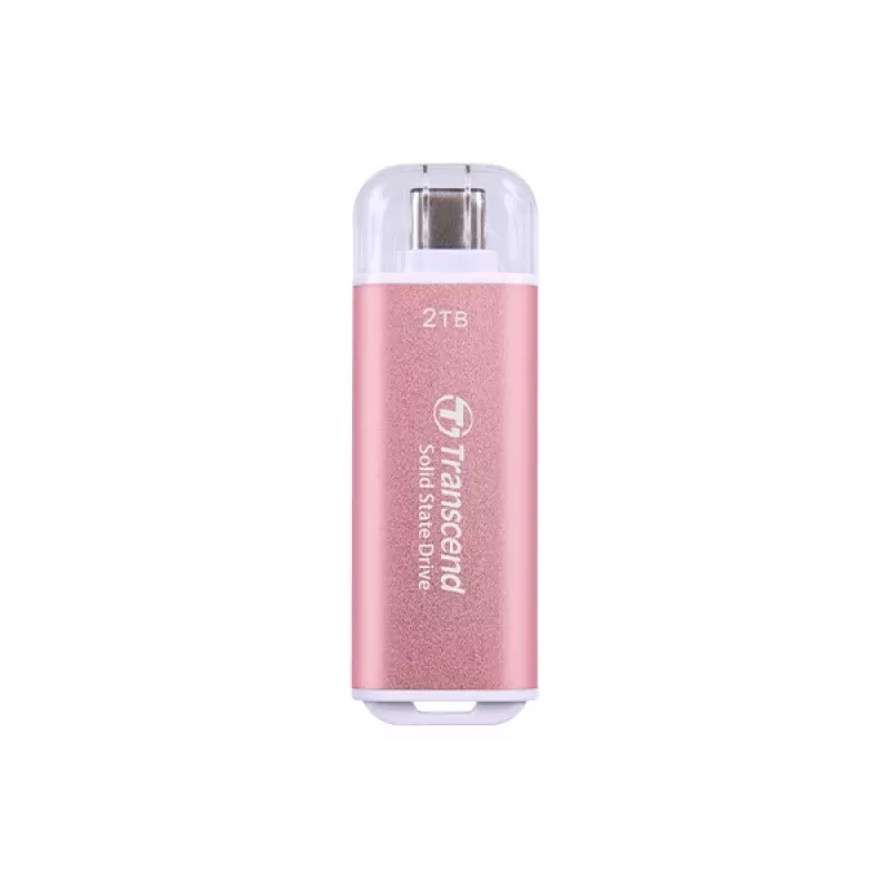Transcend ESD300P 2 TB nešiojamasis išorinis SSD, USB-C 10 Gbps, rožinis, TS2TESD300P