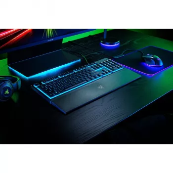 Žaidimų klaviatūra Razer Ornata V3 X Full-size USB, membraniniai jungikliai, RGB LED apšvietimas, riešo atrama, 1000 Hz atnaujinimo dažnis, juoda