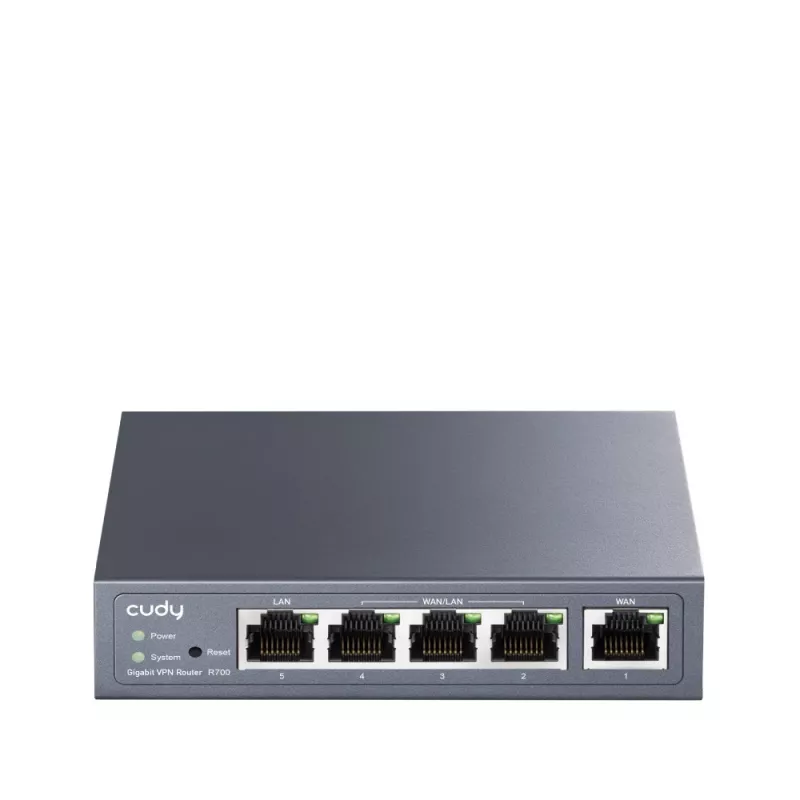 Cudy Gigabit Multi-WAN VPN maršrutizatorius, vielinis, Fast Ethernet, Gigabit Ethernet, pilka