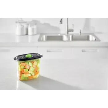 Maisto laikymo indas FoodSaver FFC023X 1,8 L ovalus Tritan, juodas permatomas, su vakuuminiu vožtuvu, tinkamas plauti indaplovėje