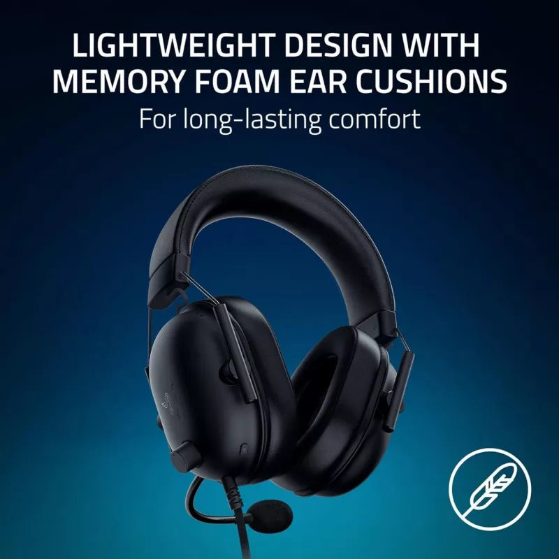 Laidinis žaidimų ausinių komplektas Razer BlackShark V2 X — binauralinis, 3,5 mm, 32 Ω, 12–28000 Hz, boom mikrofonas -42 dB, 270 g