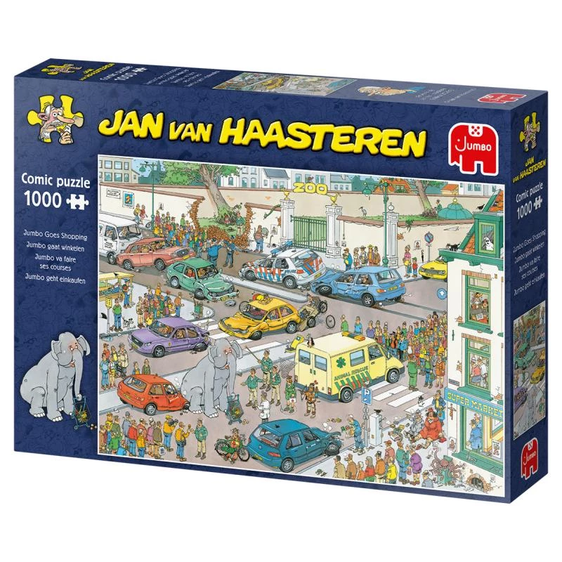 Dėlionė Jumbo Jan van Haasteren „Jumbo geht einkaufen“ 1000 dalių (20028)