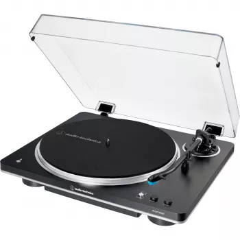 Patefono grotuvas Audio-Technica AT-LP70XBTBS, juodas/sidabrinis, visiškai automatinis, diržinė pavara, Bluetooth, integruotas fono išankstinis stiprintuvas