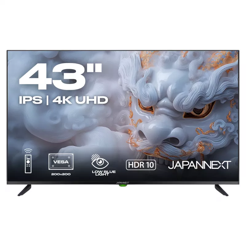 109,2 cm (43 inch) JAPANNEXT JN-IPS430UHD60F 4K IPS 60Hz HDMI USB WLAN Garsiakalbiai Juodas