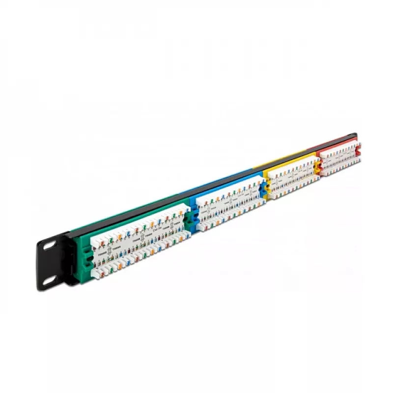 DeLOCK 19 inch Patch Panel 24 prievadai Cat.5e 1U spalvotas RJ-45