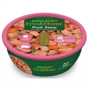 Šlapias šunų ėdalas ARQUIVET Fresh Home Gulasz Wieprzowy 280 g – kiauliena, monoproteininis, visavertis