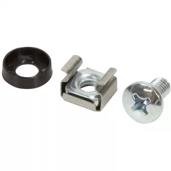 LogiLink Montagesatz M6 für 48,30cm (19) Komponenten, 50-teilig für die Befestigung der Komponenten in der 48,30cm (19) Ebene, - 1 Stück (AC0112)