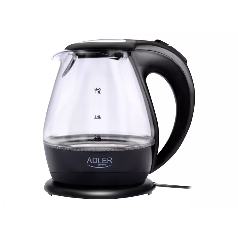 Virdulys Adler AD 1224, 2000 W, 1.5 L, stiklinis, juodas