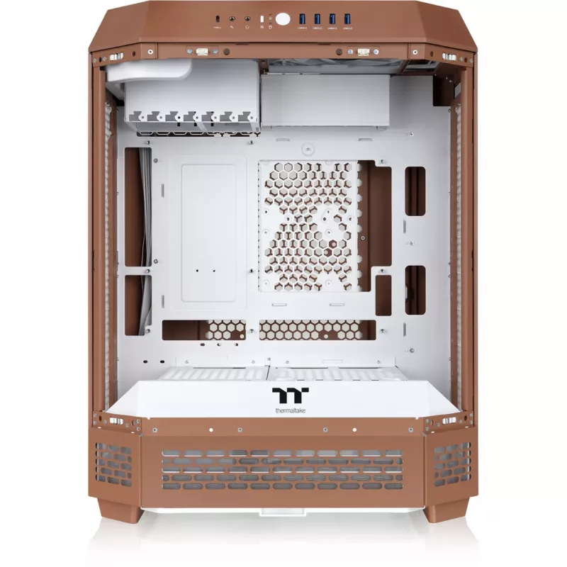 PC korpusas Thermaltake The Tower 600 Midi Tower Mocha – ATX/Micro-ATX/Mini-ITX, grūdintas stiklas, 1x3,5 colio + 2x2,5 colio, 4x USB 3.2